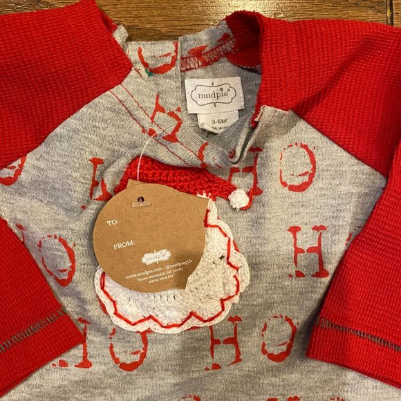 3-6M NWT Mud Pie Santa Crochet One-Piece Infant Outfit Unisex - Picture 3 of 3